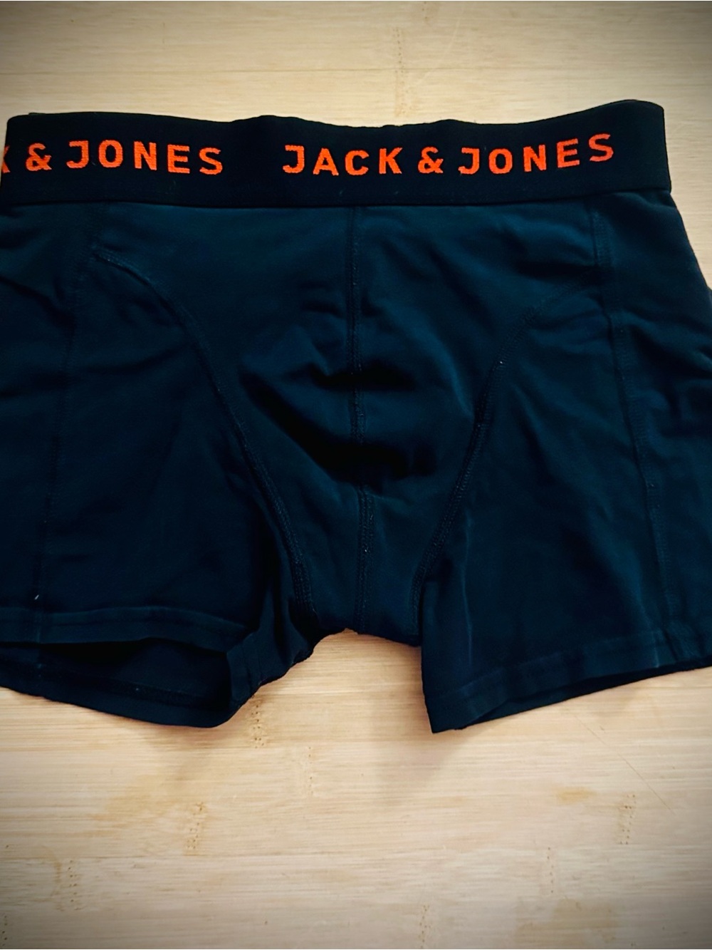 Jack & Jones Black Boxer Briefs with Orange Logo Waistband